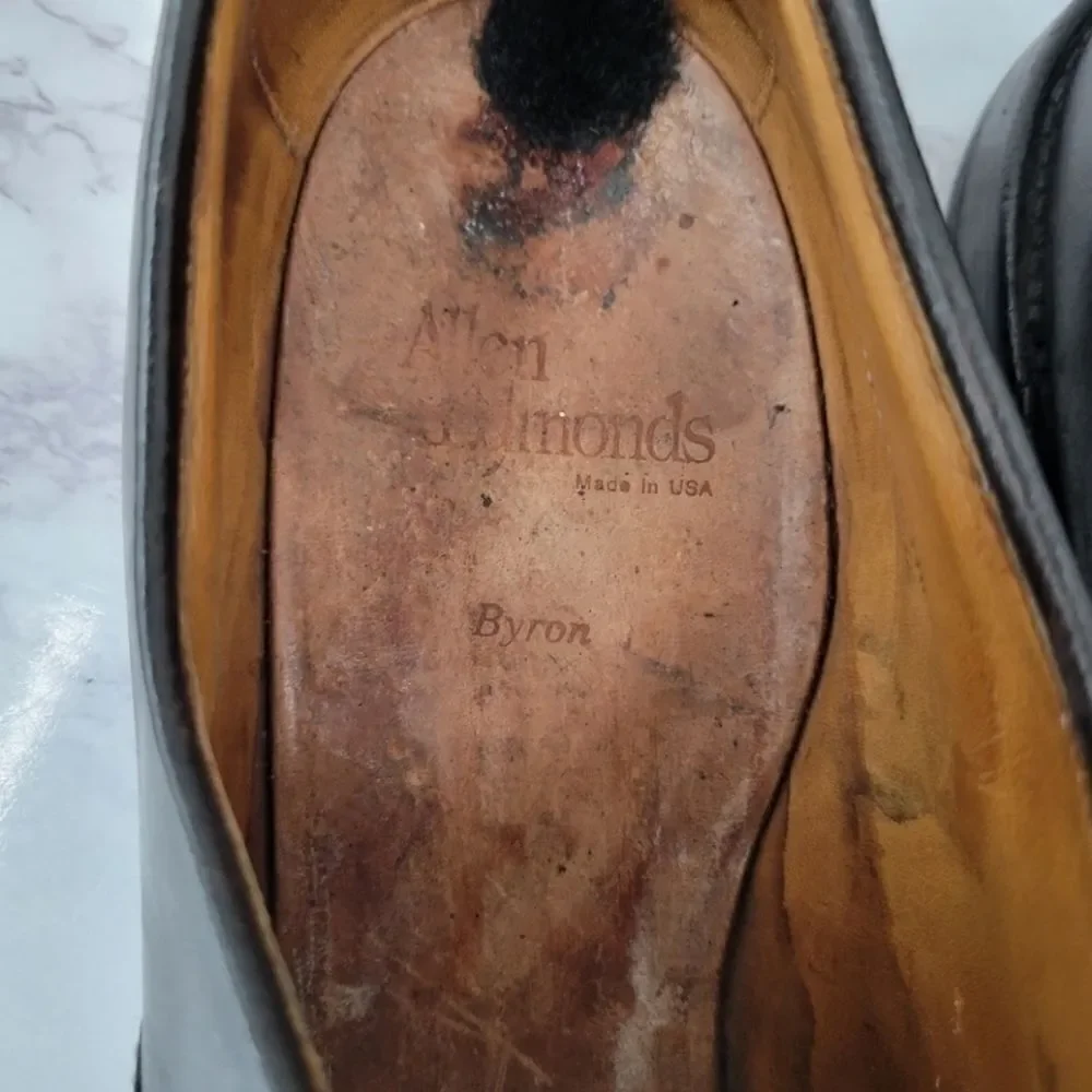 Allen Edmonds Byron Men's Size 13 Black Leather Dress Shoes Lace Up